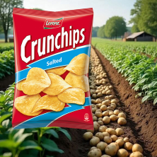 Khoai tây chiên vị muối Lorenz Crunchips Salted 100g F121899
