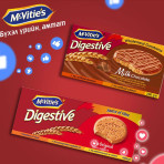 Bánh quy lúa mì nguyên cám sôcôla sữa McVitie's Digestive 200g