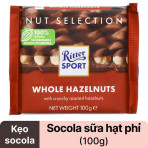 Sôcôla hạt phỉ Ritter Sport Whole Hazelnuts 100g F122474 Sôcôla hạt phỉ Ritter Sport Whole Hazelnuts 100g F122474