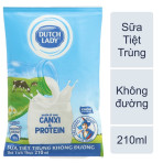 Sữa tươi tiệt trùng không đường Dutch Lady gói 210ml Sữa tươi tiệt trùng không đường Dutch Lady gói 210ml