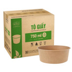 Tô giấy 750ml kèm nắp cây 50 cái