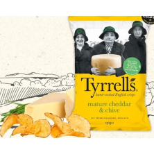 Khoai tây chiên vị hẹ phô mai Tyrrells gói 150g F119176